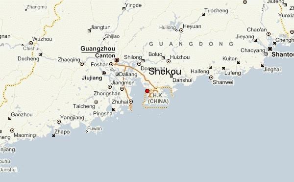 shekou Ķīna karte