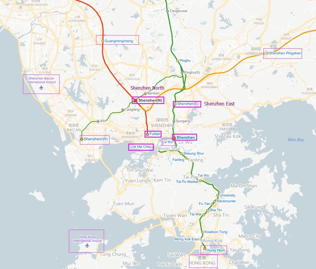 szx lidosta map