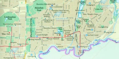 Karte downtown Shenzhen