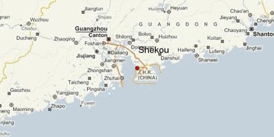Shekou Ķīna karte
