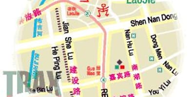 Dongmen tirgus Shenzhen karte